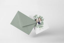 Hochzeitseinladung. Illustration und Gestaltung Mizko Design. Sarah Huegin.